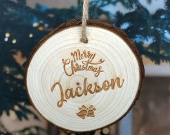 Personalised Wooden Christmas Tree Decoration Bauble