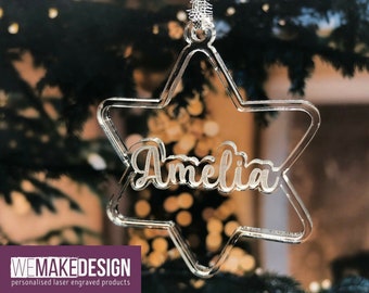 Personalised Acrylic Christmas Tree Decoration Bauble