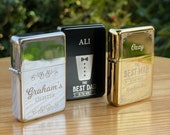 Personalised Engraved Lighter Refillable Gift Set with Box - Father 39 s Day Gift - Wedding Gift Groomsman Usher Engraved Birthday Gift Box Set
