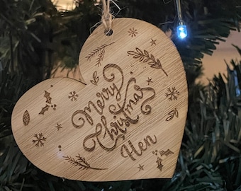 Personalised Wooden Christmas Tree Decoration Bauble