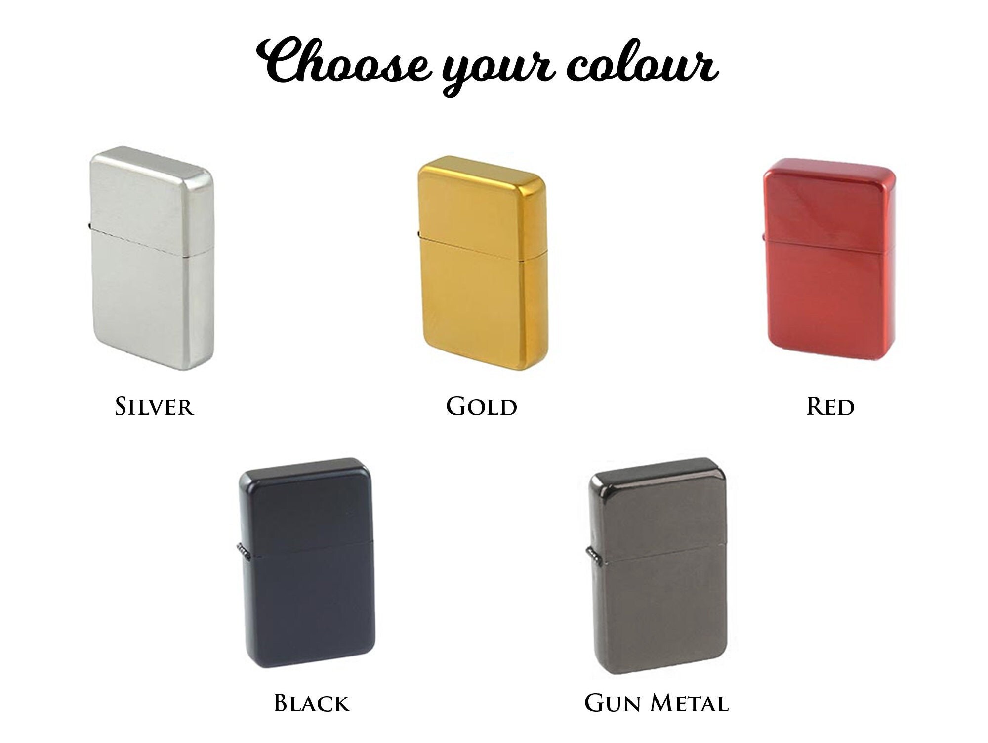 Personalised Engraved Lighter Refillable Gift Set With Box Etsy