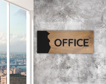 Custom Wood & Acrylic Office Door Sign – Personalized Name Plate