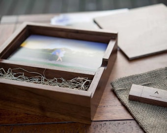 Personalised Wooden Usb with Photo Box, 32GB USB 3.0 * Special Day Memories *