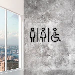 Cartello per bagno - Simbolo per tutti i sessi - Segnaletica per servizi igienici