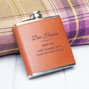 Personalized 6oz Brown Hip Flask * Best Gift *