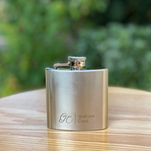 Personalized 3oz Silver Initials Hip Flask * Best Gift *