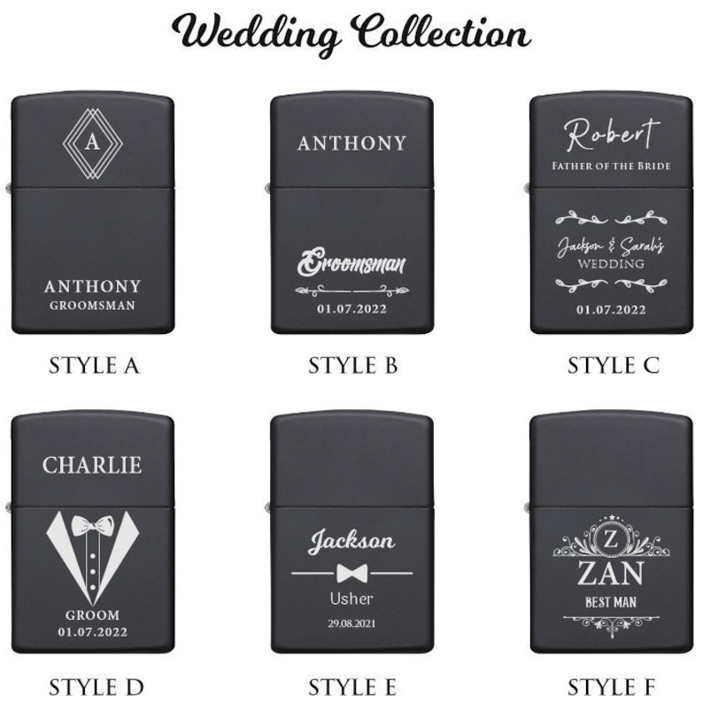 Personalised Engraved Lighter Refillable Gift Set with Box Special Day Gift Wedding Gift Groomsman Usher Engraved Birthday Gift image 5