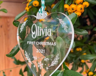 Personalised Acrylic Christmas Tree Decoration Bauble