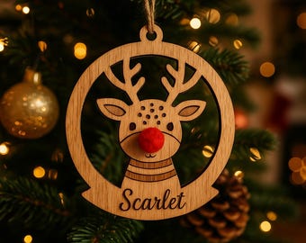 Personalised Wooden Christmas Tree Decoration Bauble