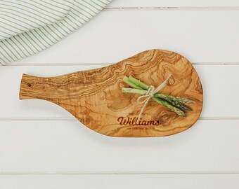 Personalised Olive Wood Handled Chopping / Cheese Boards  * Best Gift *