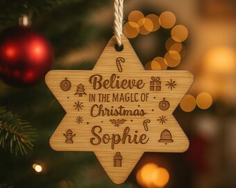Personalised Wooden Christmas Tree Decoration Bauble
