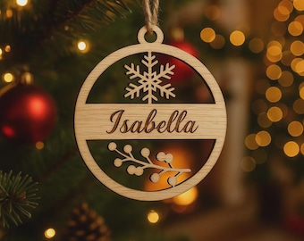 Personalised Wooden Christmas Tree Decoration Bauble
