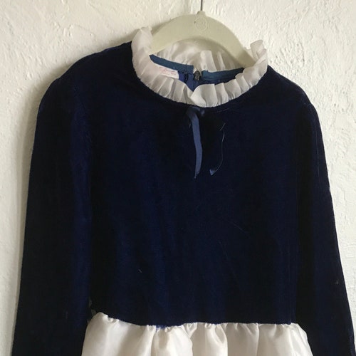 Vintage 1960's 70's Royal Blue Velvet Dress Small | Etsy