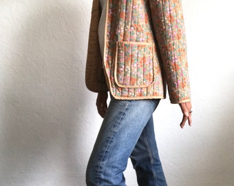 floral quilted jacket womens