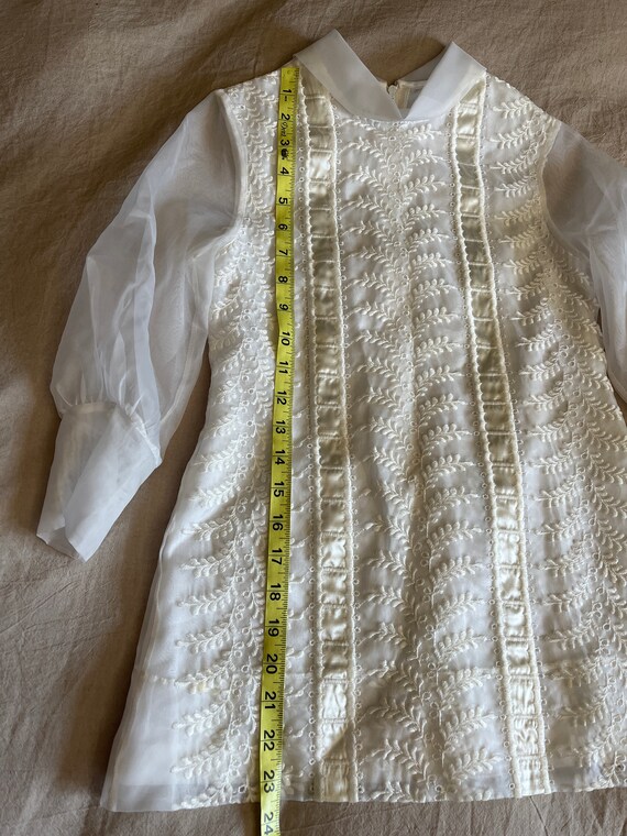 Vintage unbranded white embroidered dress size 5 - image 6