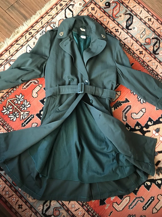 Vintage US Army full length 40L lined belted coat - image 1