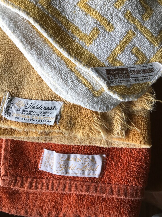 Vintage Boho Bathroom Mismatched Towel Set All USA Made Fieldcrest