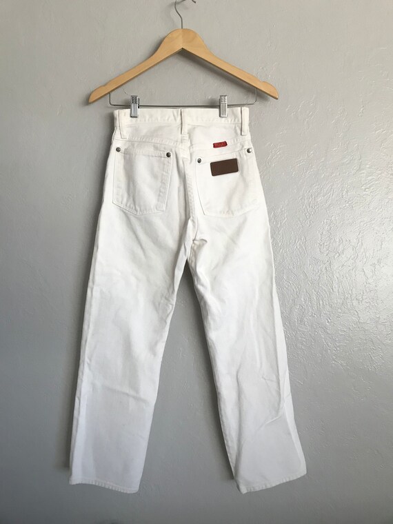 Vintage crisp white Wranglers USA made 25x27
