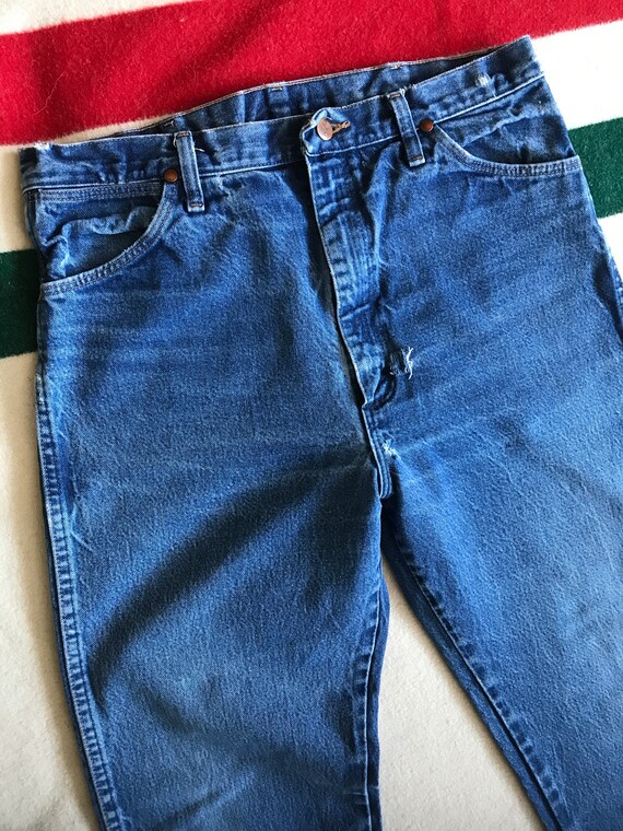Vintage Wrangler denim jeans 34x35 actual size - image 4