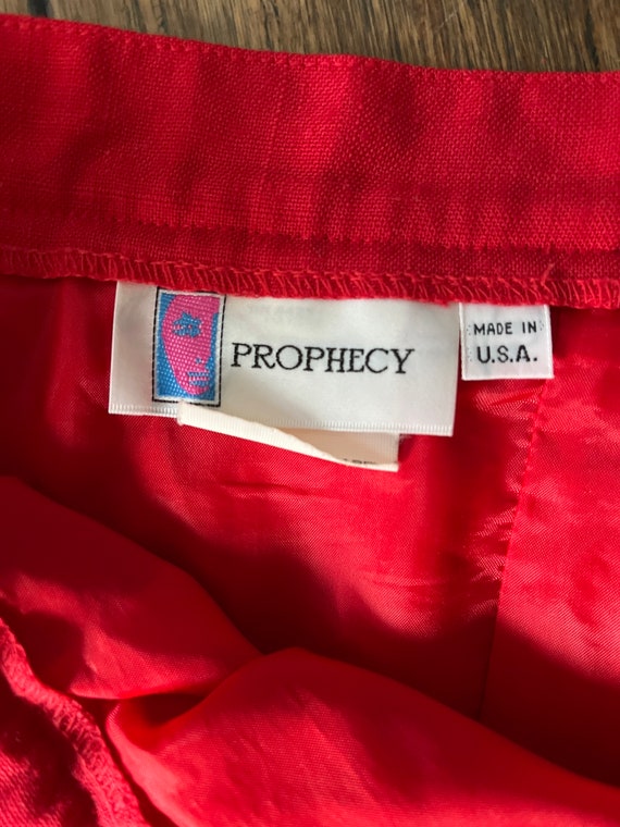 Vintage Prophecy red polyester pocket skirt size … - image 6
