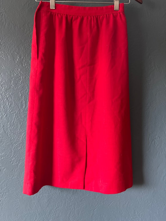 Vintage Prophecy red polyester pocket skirt size … - image 3