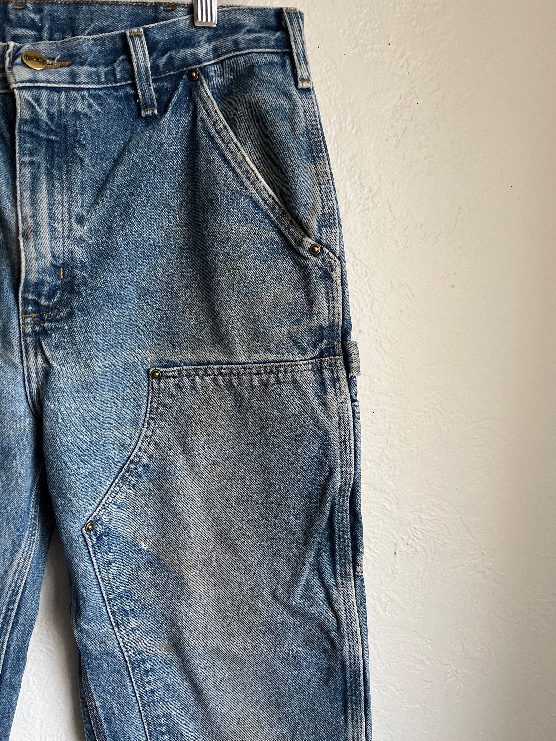 Carhartt Double Knee Distressed Denim 32 Dungaree Fit - Etsy