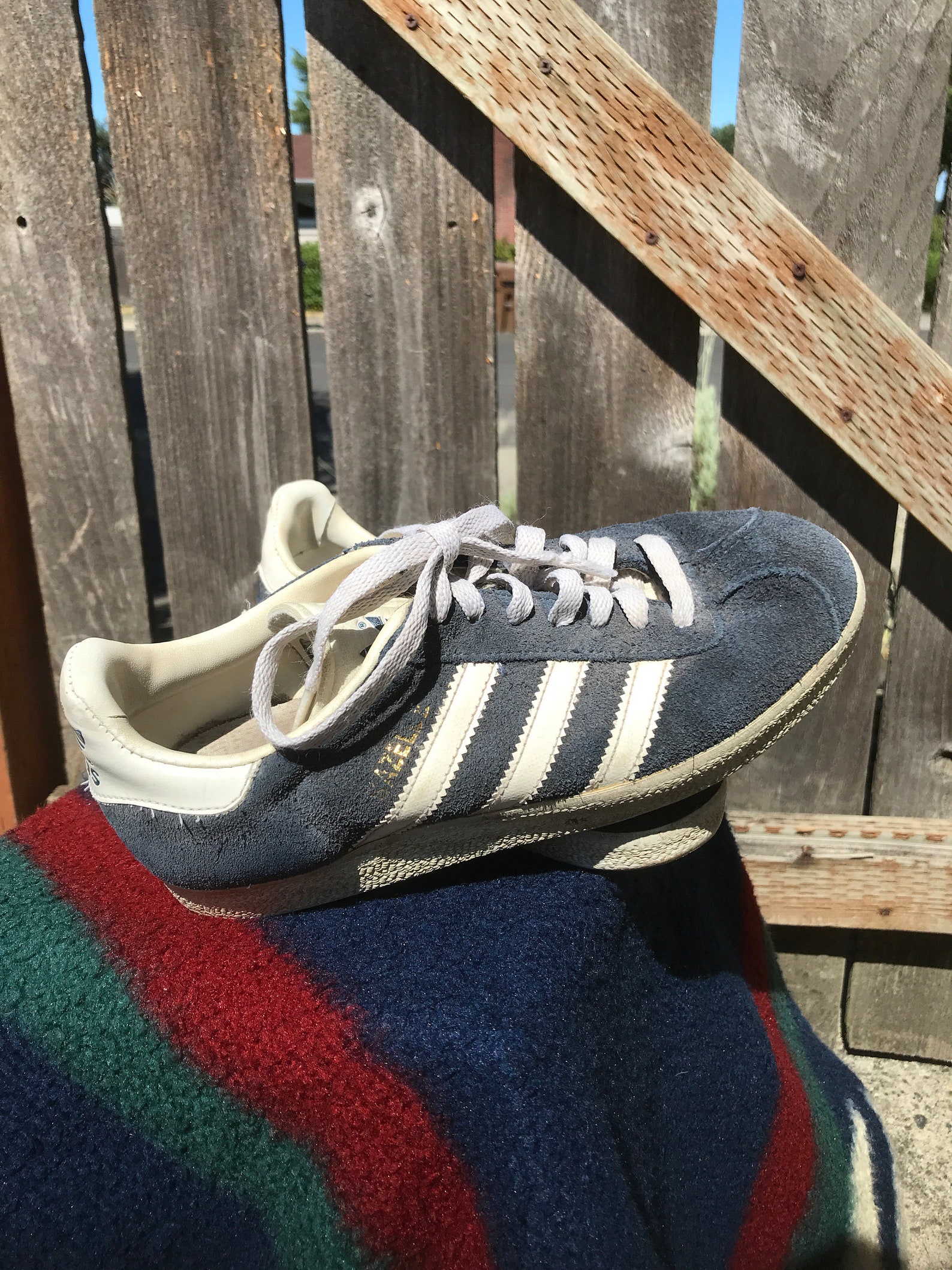 Vintage 1990s Adidas blue suede Gazelle shoes mens US 5 W7 | Etsy