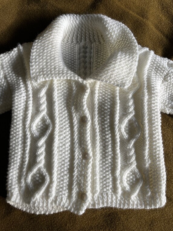 Vintage handmade kids cable knit cardigan 2-3 yrs