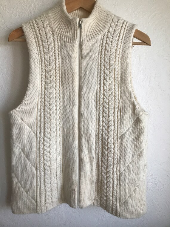Jones Wear Sport Vintage Wool Blend Ivory Sweater Vest Zip - Etsy Israel
