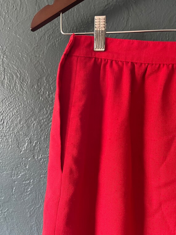 Vintage Prophecy red polyester pocket skirt size … - image 4