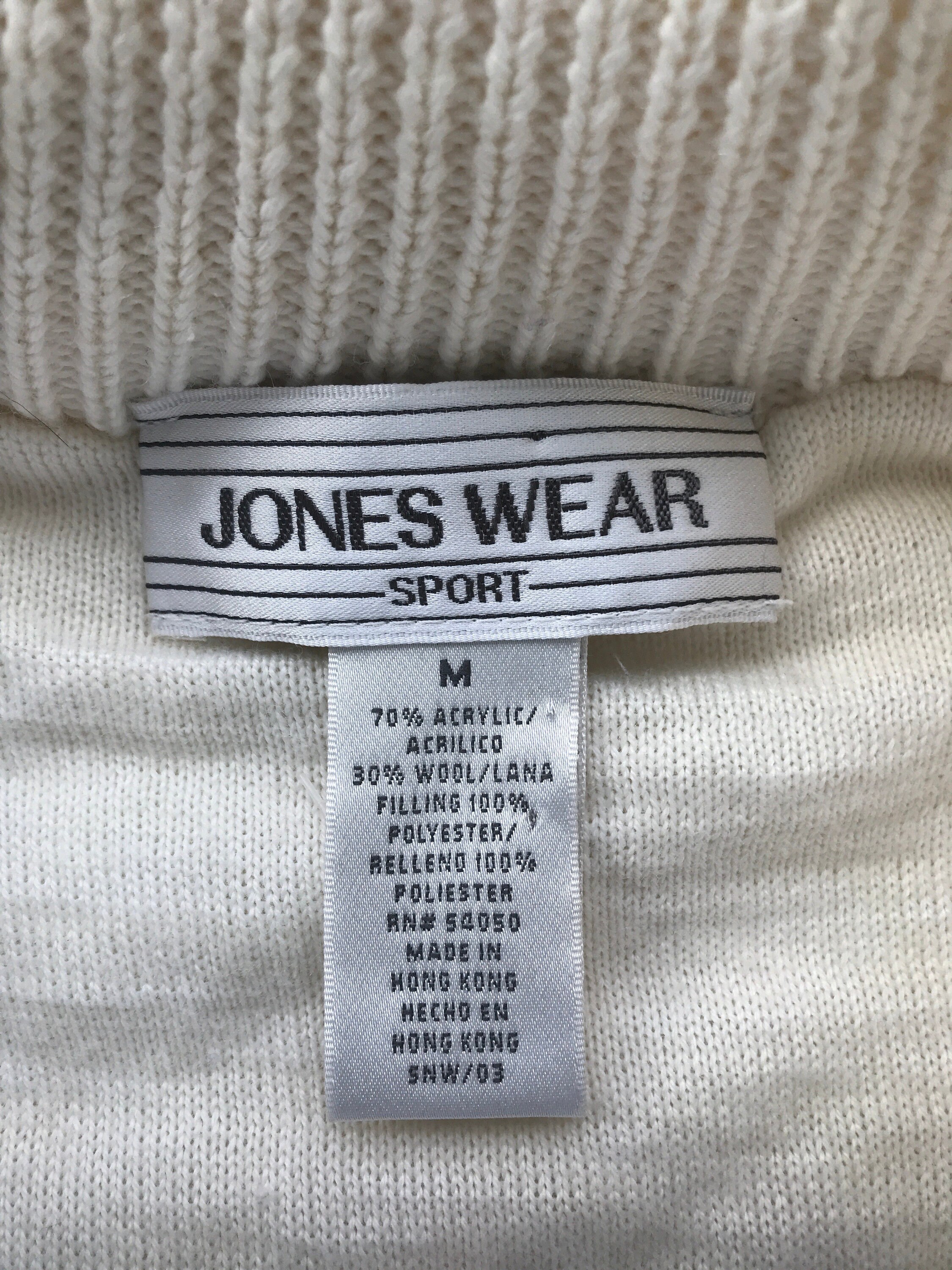 Jones Wear Sport Vintage Wool Blend Ivory Sweater Vest Zip Etsy