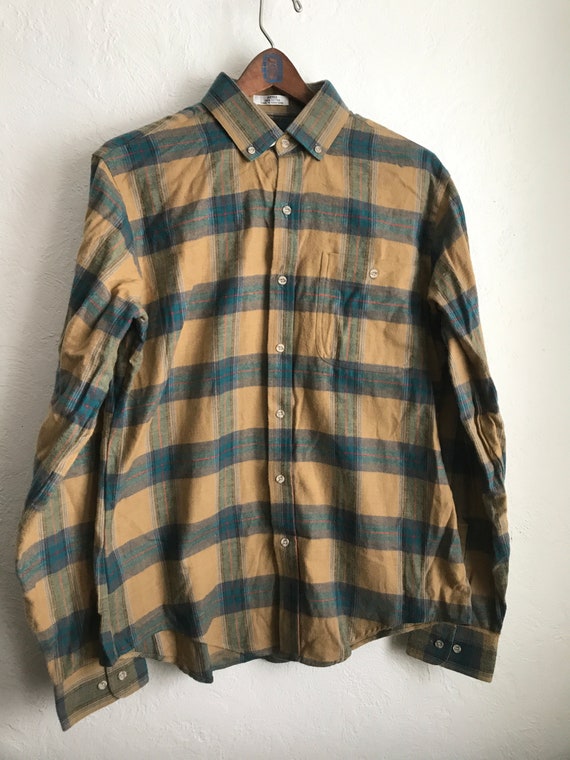 Vintage Arrow cotton plaid button front shirt larg