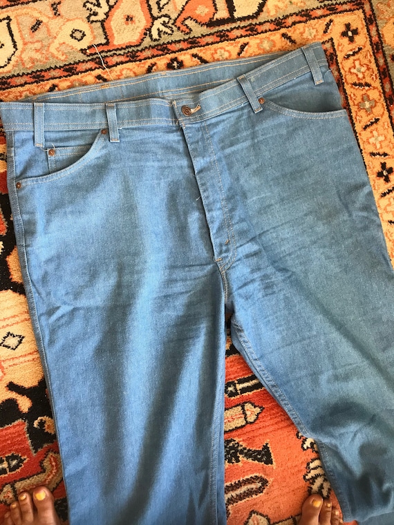 Vintage Levis powder blue action jeans 42x33 copp… - image 2
