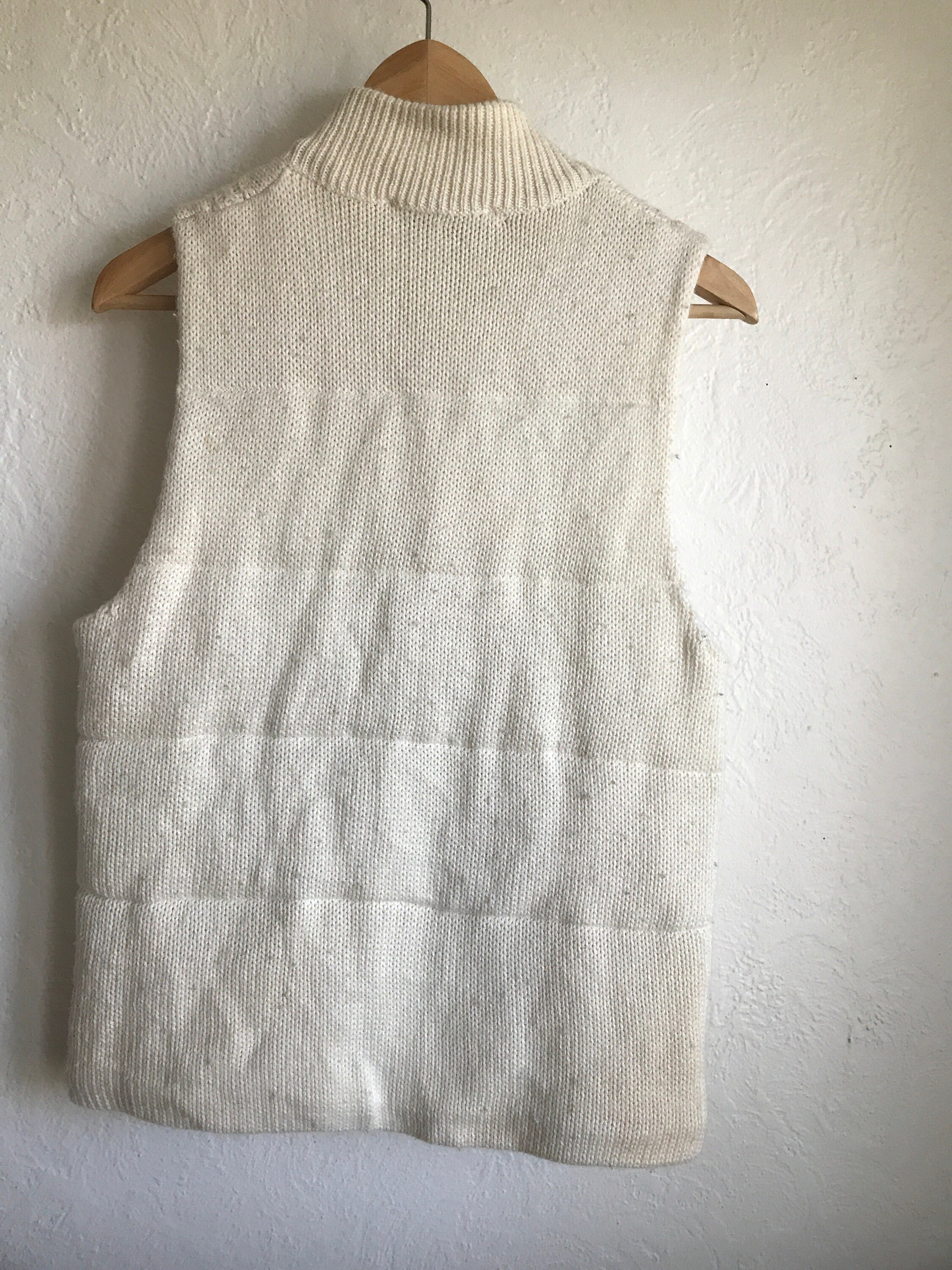 Jones Wear Sport Vintage Wool Blend Ivory Sweater Vest Zip Etsy