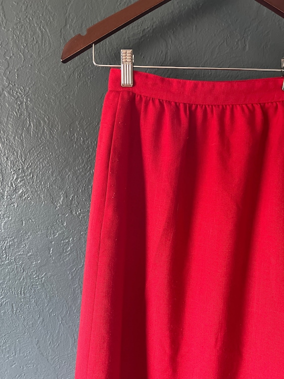Vintage Prophecy red polyester pocket skirt size … - image 1