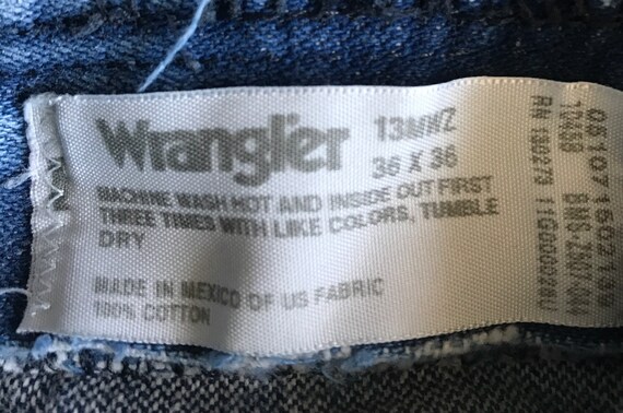 Vintage Wrangler denim jeans 34x35 actual size - image 8