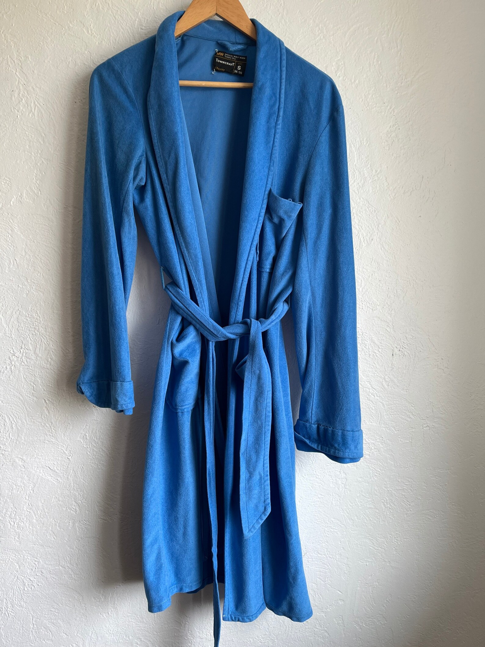 Vintage Jcpenny Towncraft Blue Bathrobe Size Small Etsy