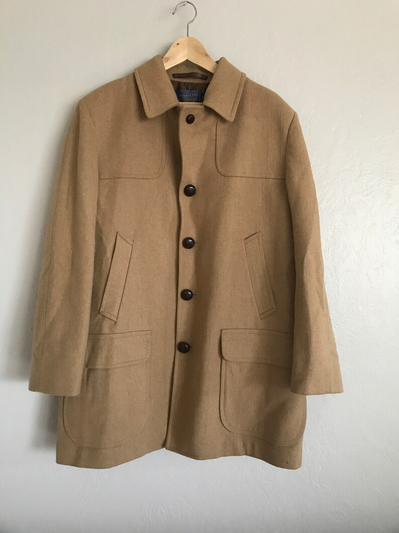 Vintage Pendleton Camel Wool Quilted Coat 44 Button Front - Etsy