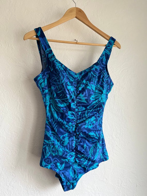 Vintage Maxine of Hollywood one piece blue swimsuit t… - Gem