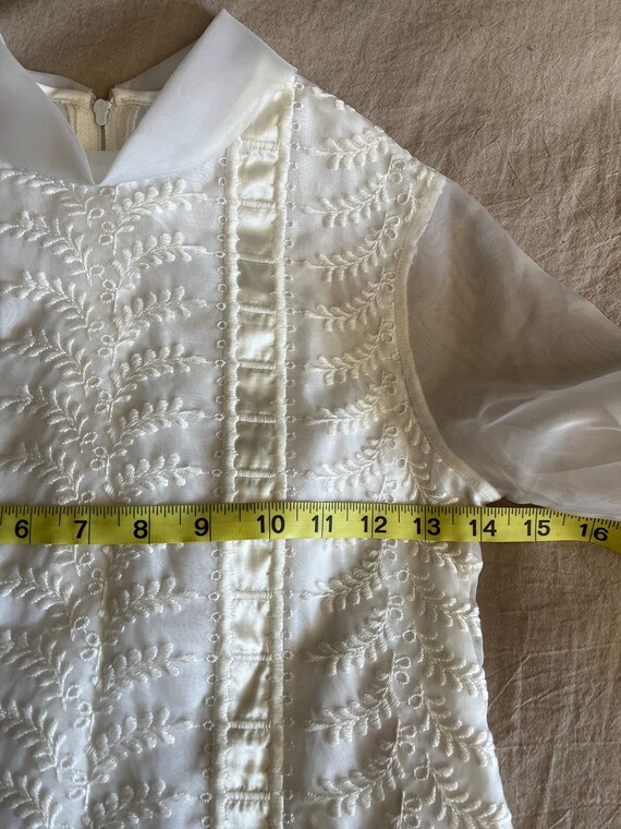 Vintage unbranded white embroidered dress size 5 - image 7