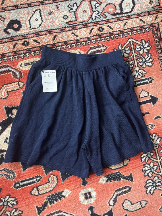 Vintage Deadstock St John blue wool blend shorts