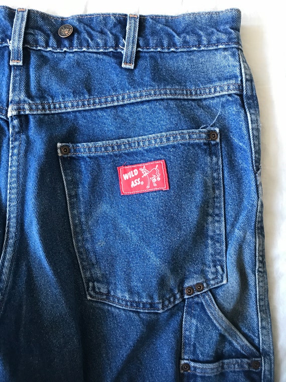 Vintage Distressed Baileys Wild Ass Denim Carpenter 36x30.5 USA