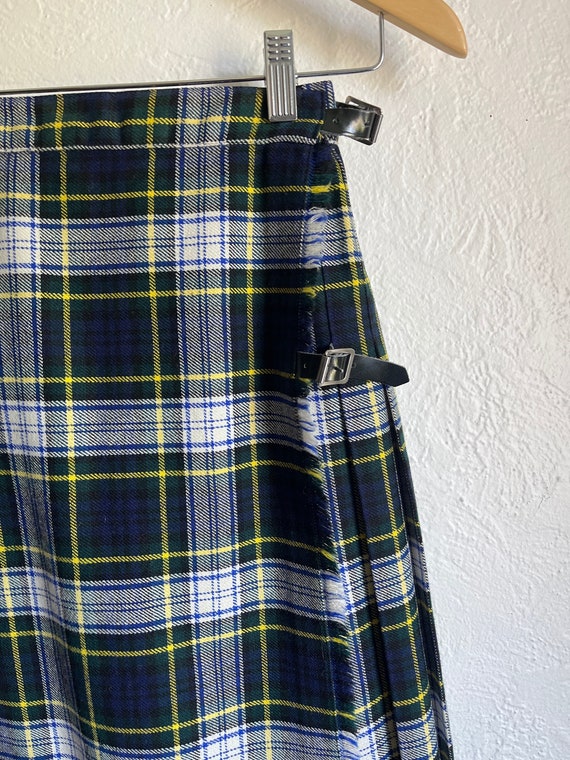 Vintage Tartan plaid acrylic blend kilt skirt mad… - image 1