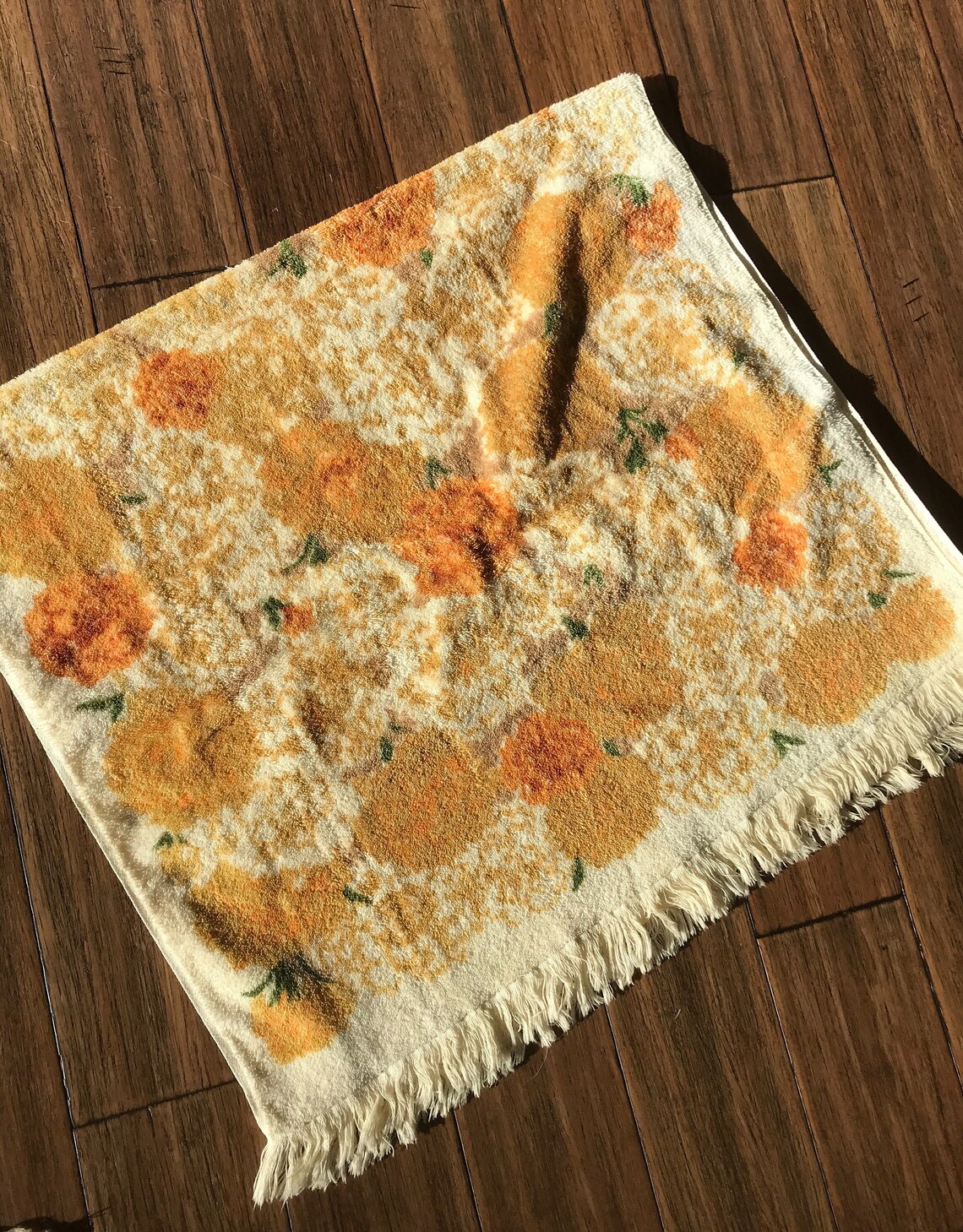 Vintage Fieldcrest Royal velvet floral bath towel 27x50 Etsy