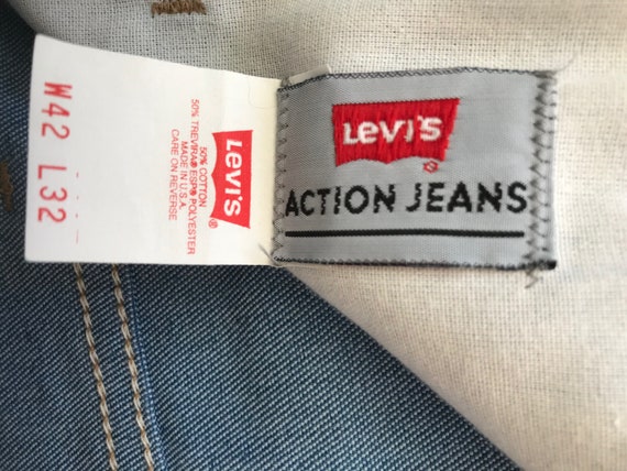 Vintage Levis powder blue action jeans 42x33 copp… - image 6