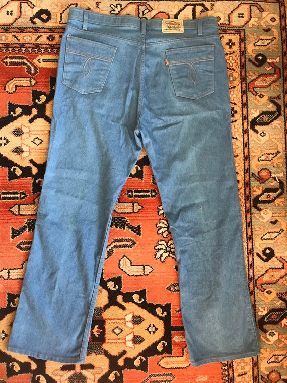 Vintage Levis powder blue action jeans 42x33 copp… - image 4