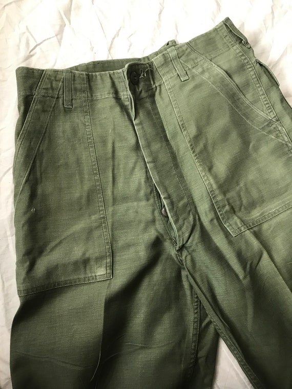 OG 107 sateen trousers olive green 30x34 US milita