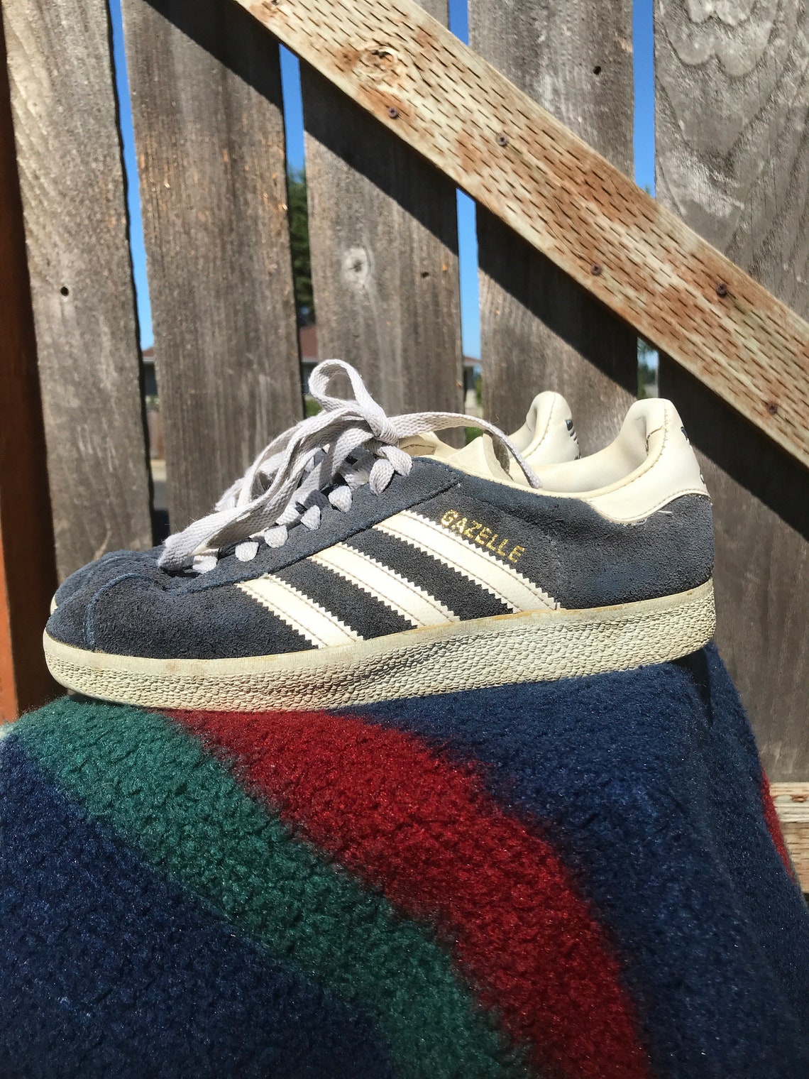 Vintage 1990s Adidas blue suede Gazelle shoes mens US 5 W7 | Etsy