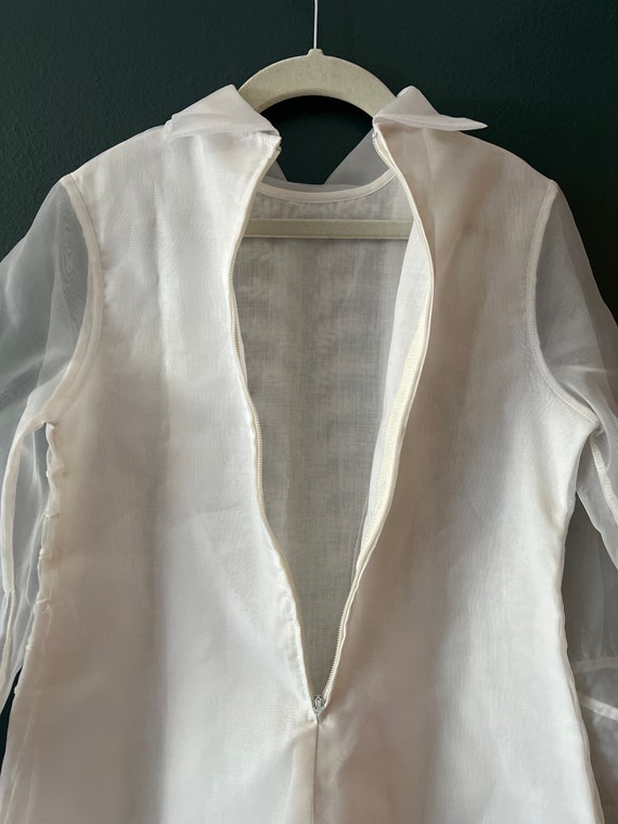 Vintage unbranded white embroidered dress size 5 - image 5