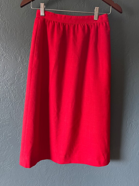 Vintage Prophecy red polyester pocket skirt size … - image 2